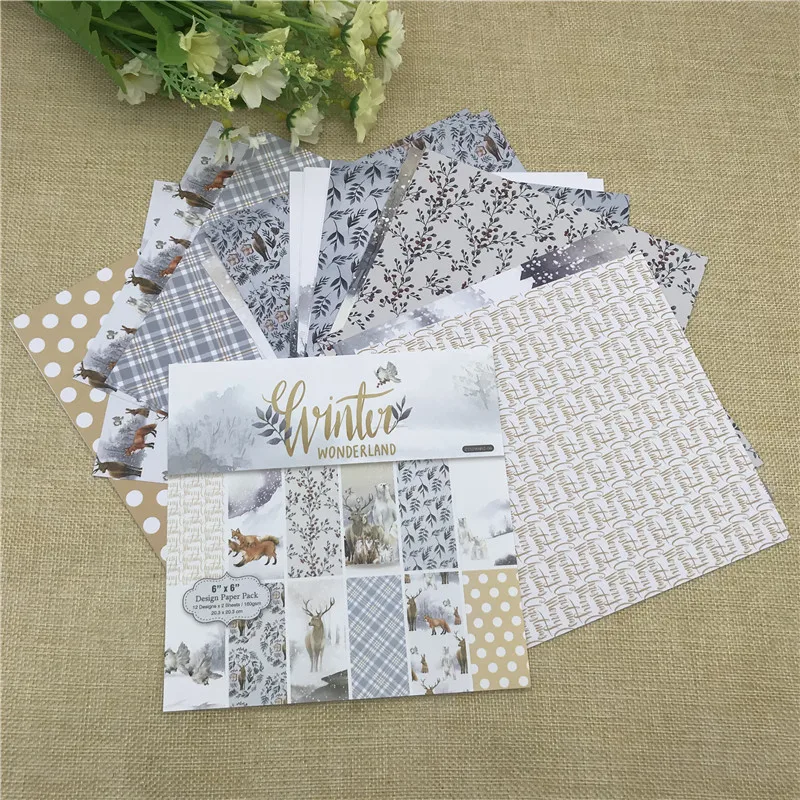 

24 sheet 6"X6"Oh animal of the flower patterned paper Scrapbooking paper pack handmade craft paper craft Background pad