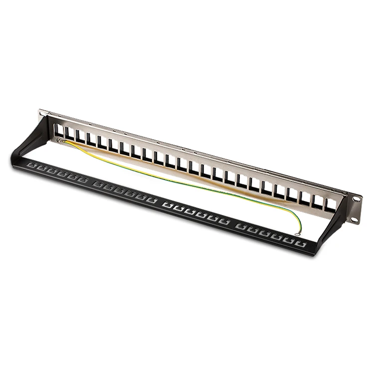 19 дюймовая Модульная патч панель Cat6 с 24 портами включая гнезда Keystone jack RJ45 без