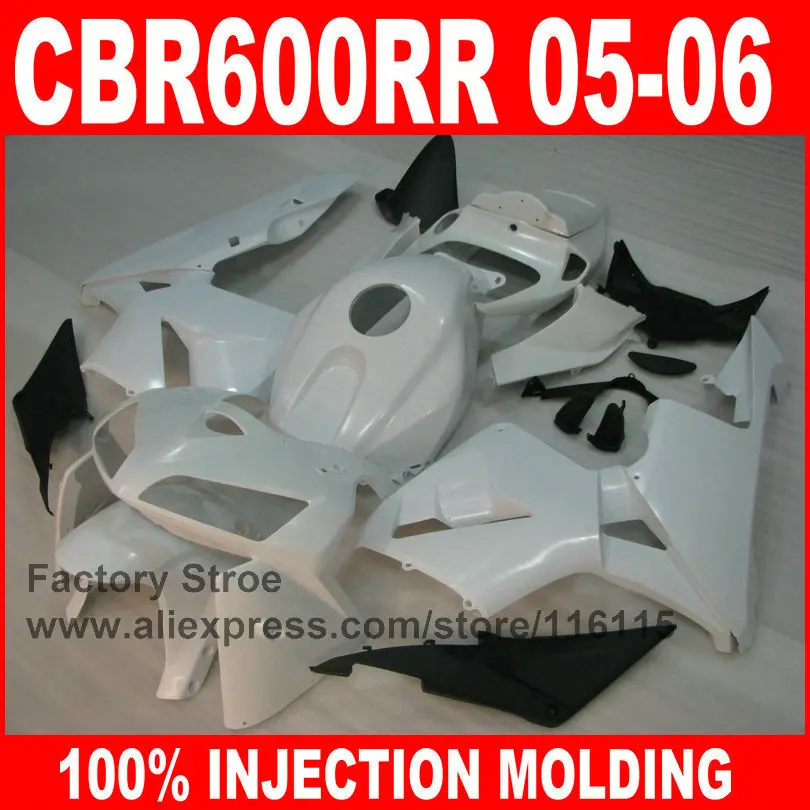 

ABS plastic Injection Molding fairings parts for HONDA CBR 600 RR 2005 2006 CBR600RR 05 06 white race road fairing