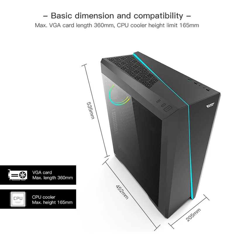 Aigo Flash PC чехол для компьютерных игр ATX Mid Tower USB 3 0 портов компьютера шасси бесплатно