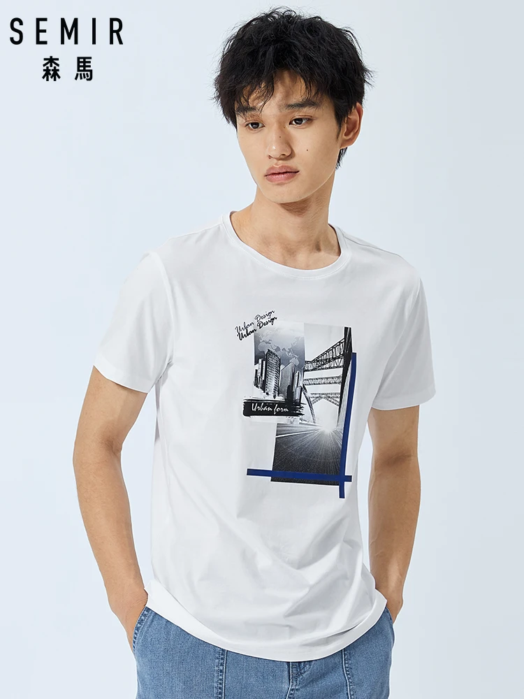 Мужская хлопковая футболка SEMIR креативная летняя для бодибилдинга уличная