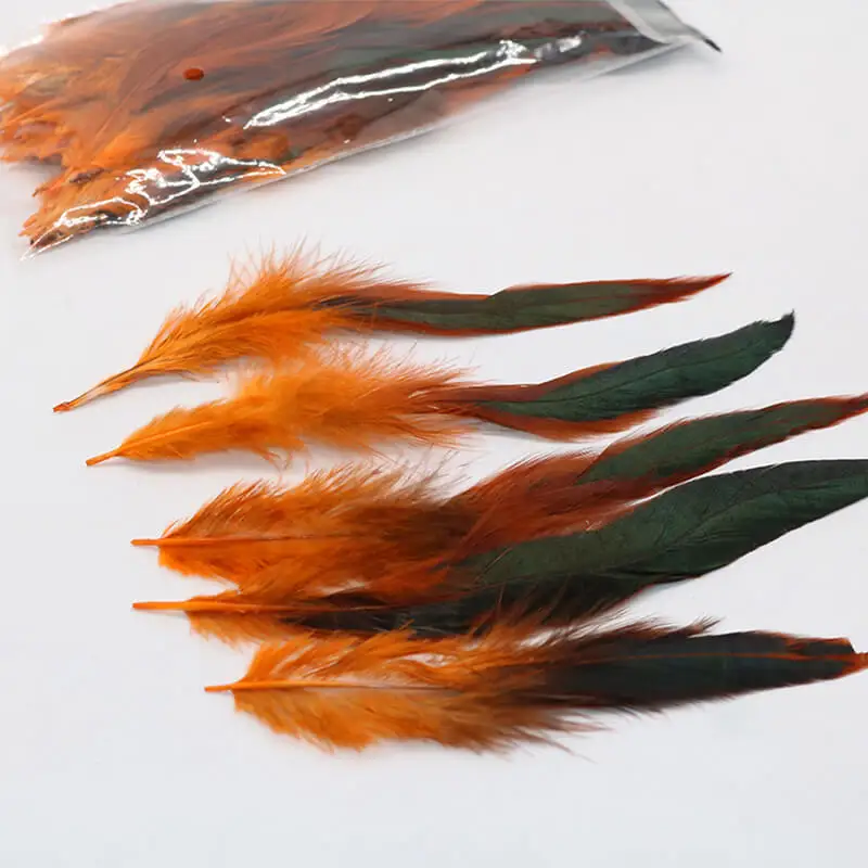 50 шт./лот, красивое утиное перо, размер 5-8 дюймов, Натуральное перо для рукоделия, украшения для украшения, аксессуары, фаянсант, Плюм - Цвет: orange