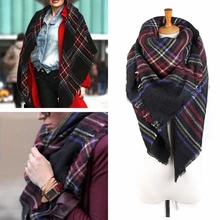 Unisex Women Men Warm Blanket Large Oversized Tartan Scarf Wrap Shawl Bandana Plaid Checked Pashmina Scarves