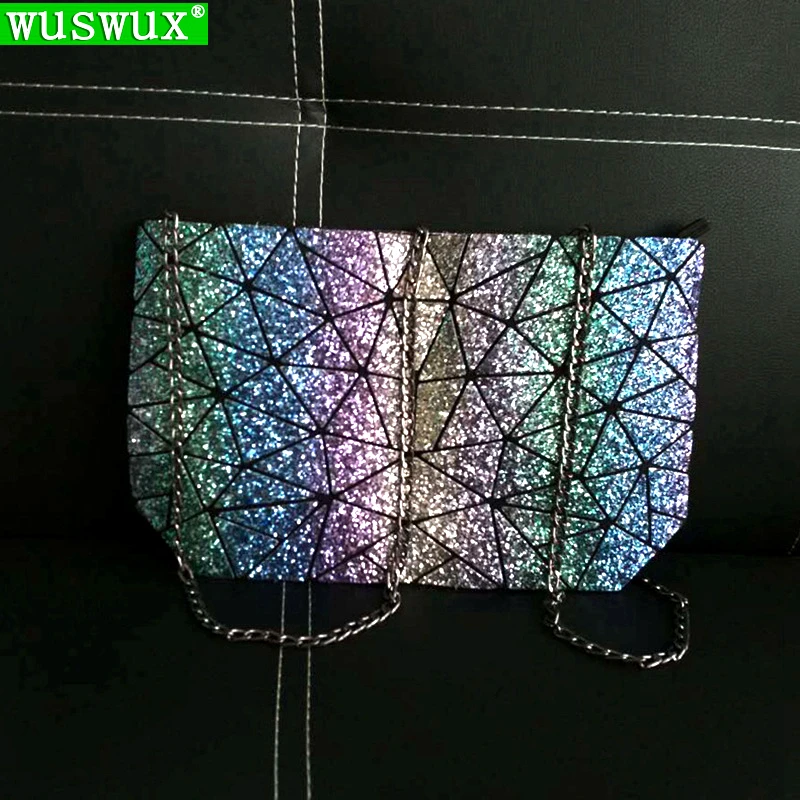 new fashion High-grade sequin geometric Chain bag women shoulder bag crossbody handbags casual Women Messenger Bags
