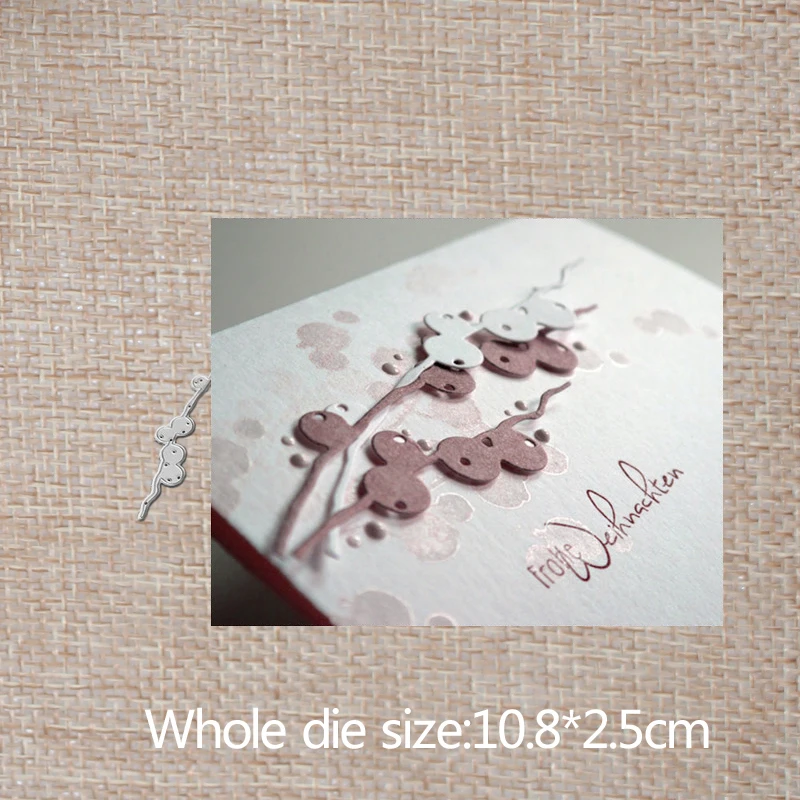 

10.8*2.5cm Leaves branch new Metal Cutting Dies for card DIY Scrapbooking stencil Paper Craft Album template Dies