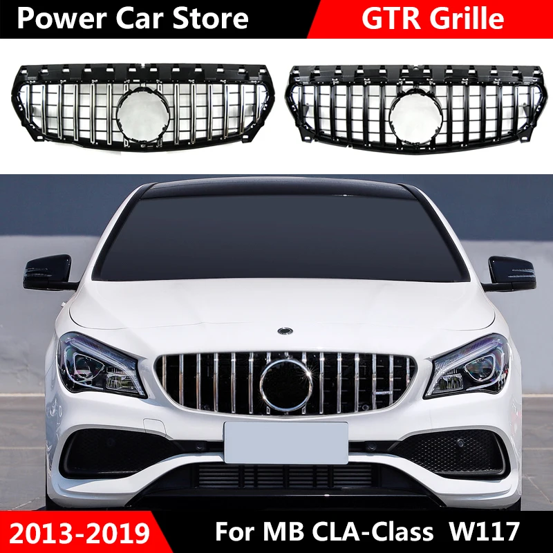 Передняя решетка для автомобиля GTR Style Mercedes Benz W117 CLA180 CLA200 CLA250 CLA260 CLA45 Для AMG 2013 2016/2017