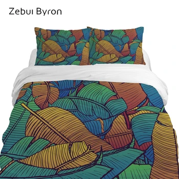 

3D Bedding Set Super King/Queen/Double Size,Custom Printing Quilt/Duvet Cover Set,Luxury colorful leaf Bed Set,Drop Ship