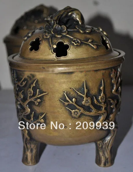 bir 00316 Oriental Pure bronze carved Flower Tree incense burner | Дом и сад