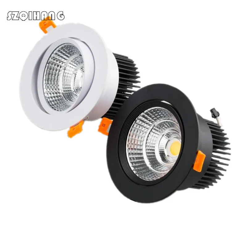 

Super Bright Dimmable Led downlight light COB Ceiling Spot Light 10W 15W 20W LED ceiling recessed Lights 85-265V 12PCS DHL Ship