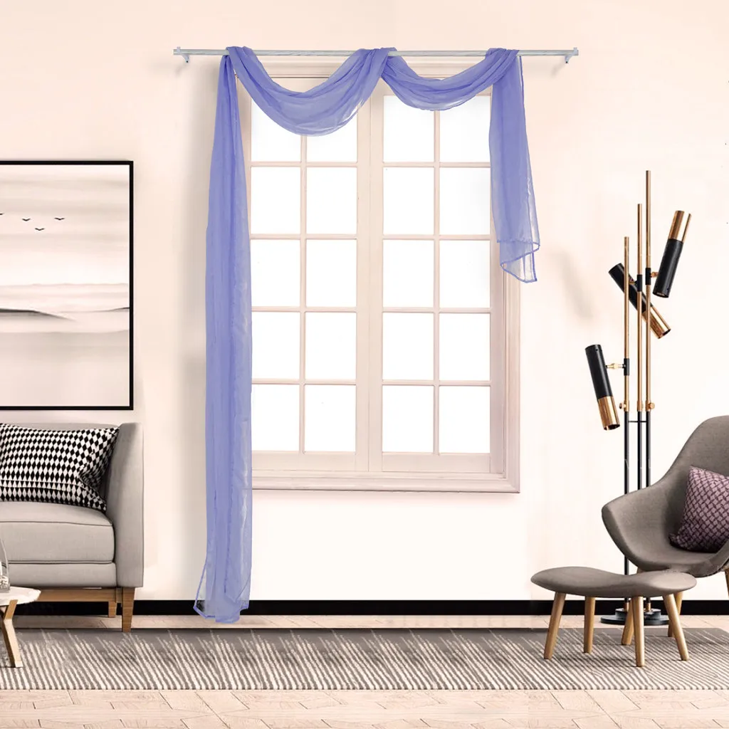 500x90 см вуаль Cortina Painel Cortinas из прозрачного тюля Pelmet Valance Guirlandas Todas As Cores Swag cortina de porta