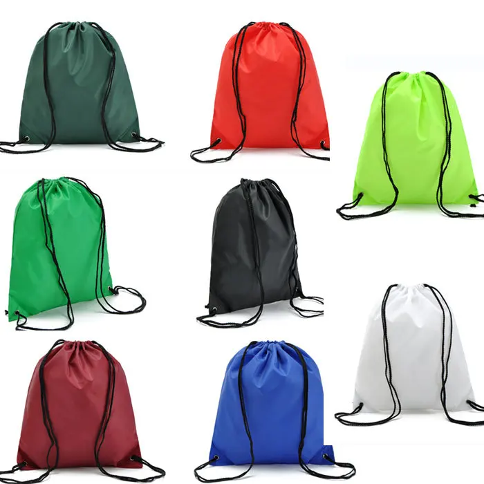 Оптовая Продажа 1000 шт./лот/партия экологичные рекламные печатные многоразовые нейлоновые рюкзаки с завязками для путешествий Спортивные