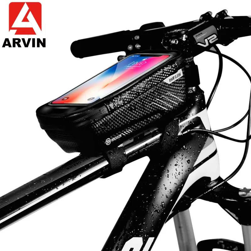 

ARVIN Universal Bike Bag Phone Holder For iPhone X XR Sansung S9 Rainproof Waterproof MTB Front Bag 6.2 inch Mobile Phone Holder
