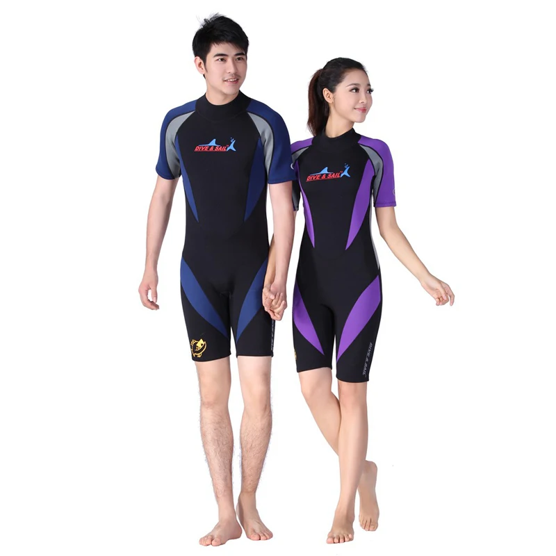 

Free Shipping swimming dress neoprene short sleeves professional wetsuit Winter Snorkeling kitesurf diving suit men women suits