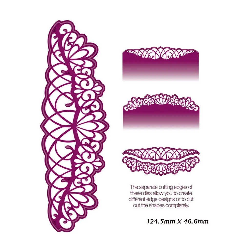 Кружевная окантовка для краев, металлическая окантовка, трафарет для рукоделия, скрапбукинга, тиснение, украшение, карточка, ремесла, высечки, шаблон - Цвет: H2150