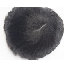 7″*9″Brazilian Virgin Hair Thin Skin Toupee Silicone Base Hair System For Men Free Shipping