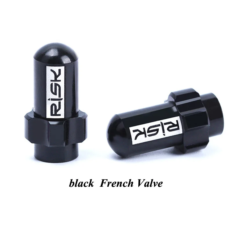 Black French Valve Светильник с риском, алюминиевая крышка клапана Presta/Schrader для горного велосипеда, шоссейного велосипеда, шины для шин, французские/американские крышки клапана - Цвет: Black French Valve
