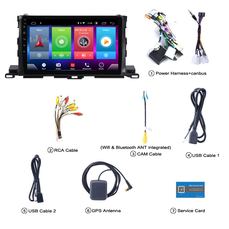 Best Smart Full touch Android 8.1 car gps navigation for TOYOTA Highlander 2015 tape recorder autoradio multimedia DSP head unit 2