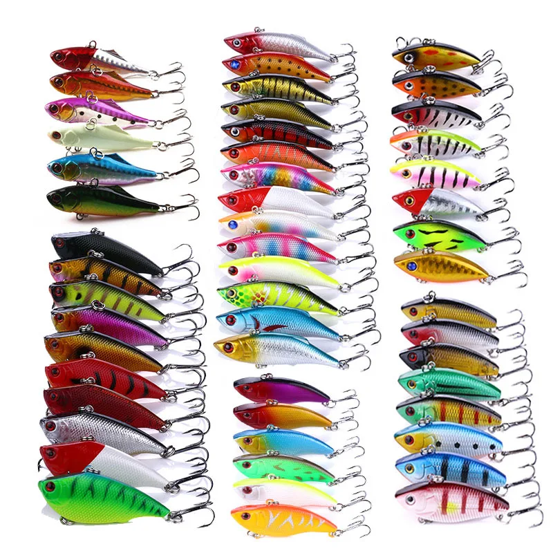 Chocalho Grupo Pesca Sinking Atração Vib Vibração Isca Misturado Artificial Pesqueiro Crankbaits Wobblers 52 Pcs