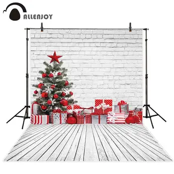 

Allenjoy Thin Vinyl photocall background Christmas Wooden Board Wallpaper Children Baby fantasy backdrop photography props