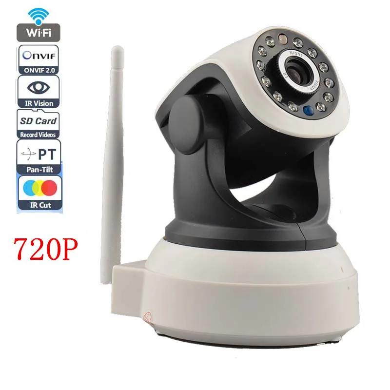 

Wireless IP Camera Robot With TF/Micro SD Memory Card Slot Free Iphone Android Wifi IP Camera 720P 1.0MP P2P 2 Way Audio