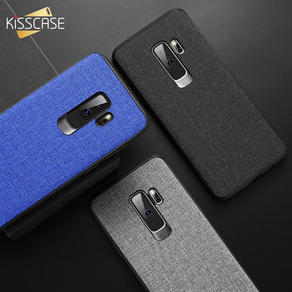 KISSCASE оригинальной ткани кожаный чехол для samsung Galaxy S8 S9 плюс S7 края примечание 9 8