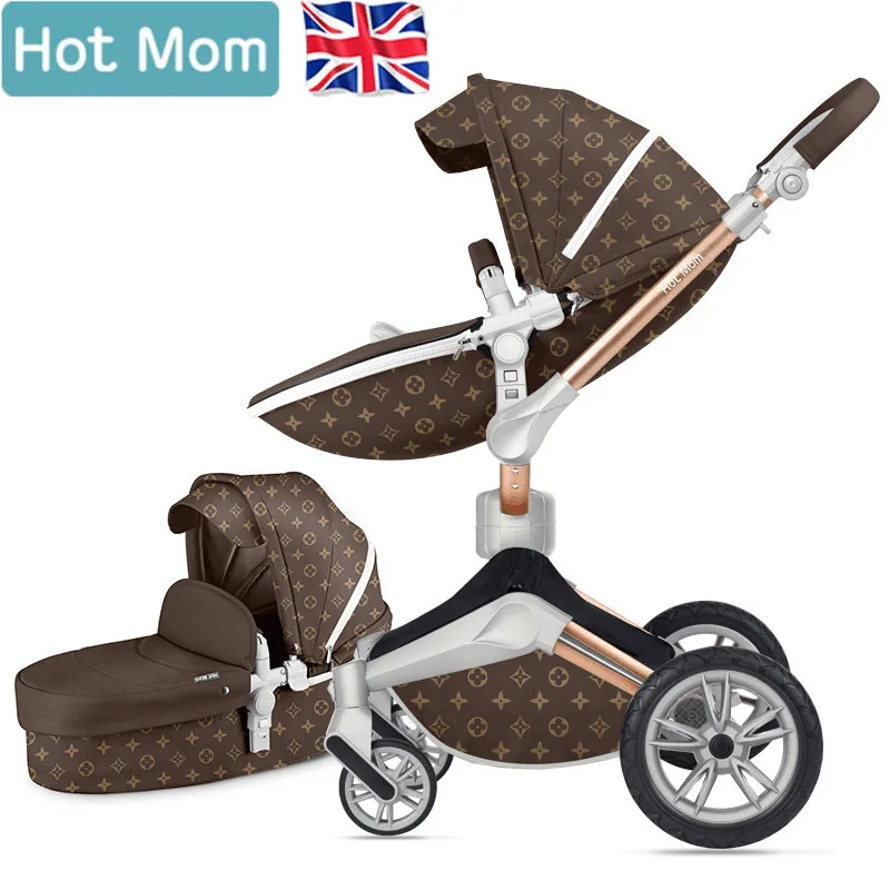 

2 in 1 baby stroller high landscape seat 360 degree Rotate stroller can sit reclining folding EU luxurious baby pram