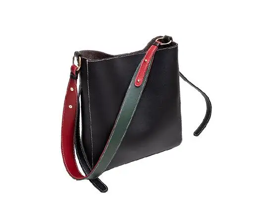 Бренд AVRO MODA, роскошная искусственная кожа плечевая сумка-мешок для женщин, Женская Ретро Большая вместительная сумка через плечо, сумки-мессенджеры - Цвет: black