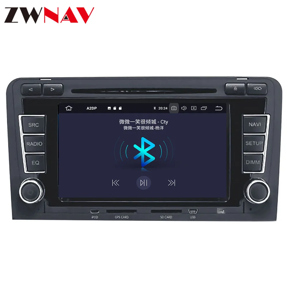 Best ZWNAV Android 9.0 Car DVD Player For Audi A3 S3 2003-2012 Android Radio Ibiza GPS with Mirroring link RDS Free 8G Map Card 5