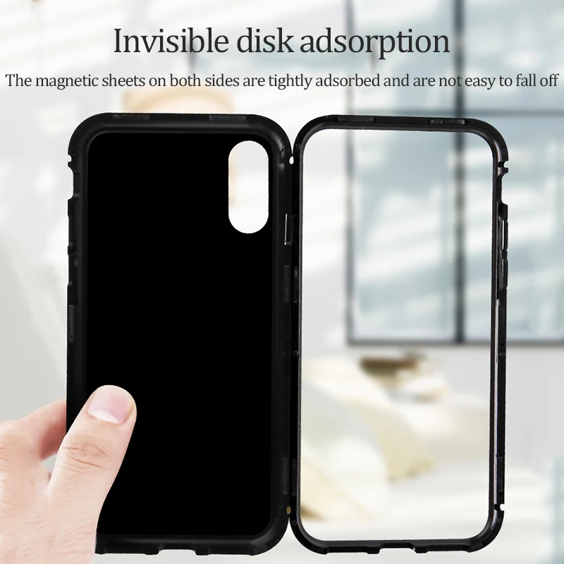 عالية الجودة المغناطيسي الهاتف حقيبة لهاتف أي فون X 8 7 6 غطاء المغناطيس الزجاج المقسى عودة حقيبة لهاتف أي فون 8 7 6 ثانية 6 زائد الهاتف المحمول ال...
