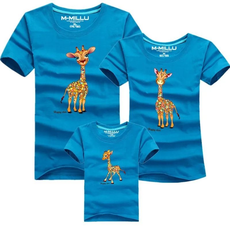 Одежда для семьи Одежда для мамы, папы и сына футболка с короткими рукавами и принтом жирафа одежда для мамы и сына детская футболка для мальчиков лето г