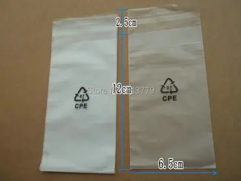 

400pcs/Lot 6.5x12+2.5cm CPE bag Printing environmental protection bag sealing glue Sticky mobile phone and battery packaging bag