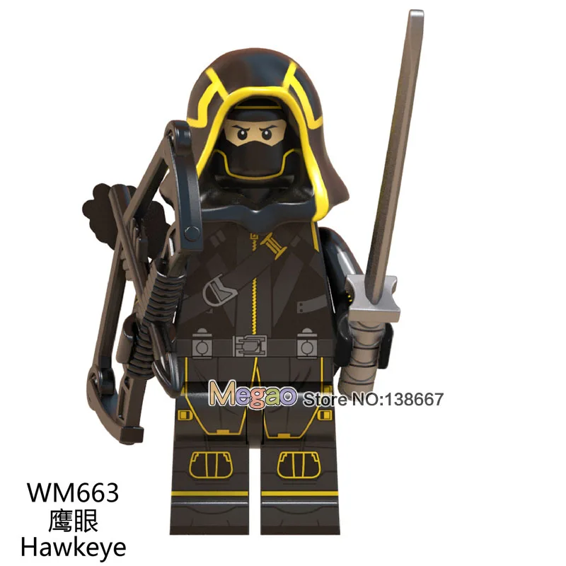 

Single Avengers 4 Endgame Hawkeye Black Widow Collection Thanos Captain America Infinity Glove Children Toys Building Blocks