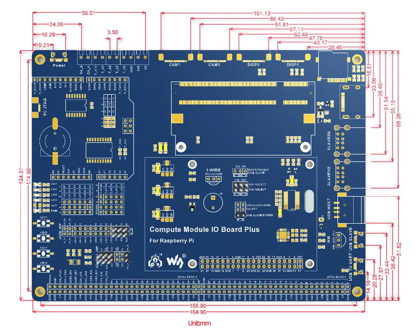 raspberry pi cm3, cm3l vários componentes de uso comum
