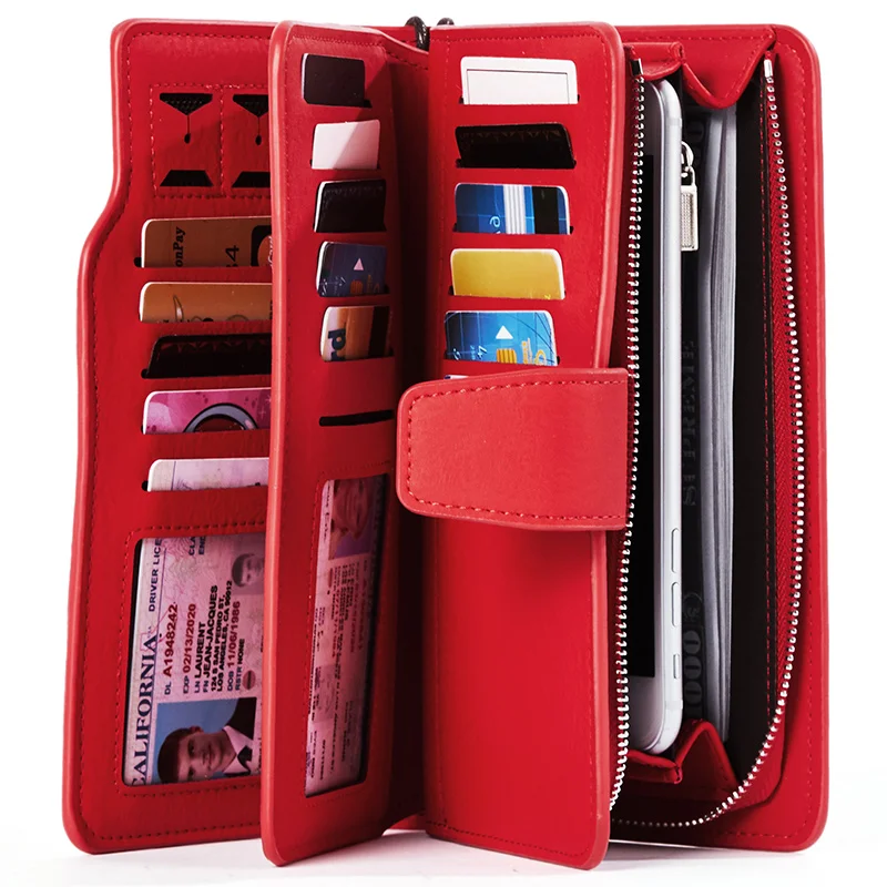 Wallet Female PU Leather Wallet Leisure Purse Red Style 3Fold Top Quality Women Wallets Long Coin Purse Card Holders Carteras