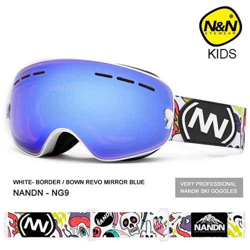NANDN الثلوج الاطفال تزلج نظارات صغيرة حجم للأطفال مزدوجة UV400 مكافحة الضباب قناع نظارات التزلج الفتيات الفتيان على الجليد نظارات