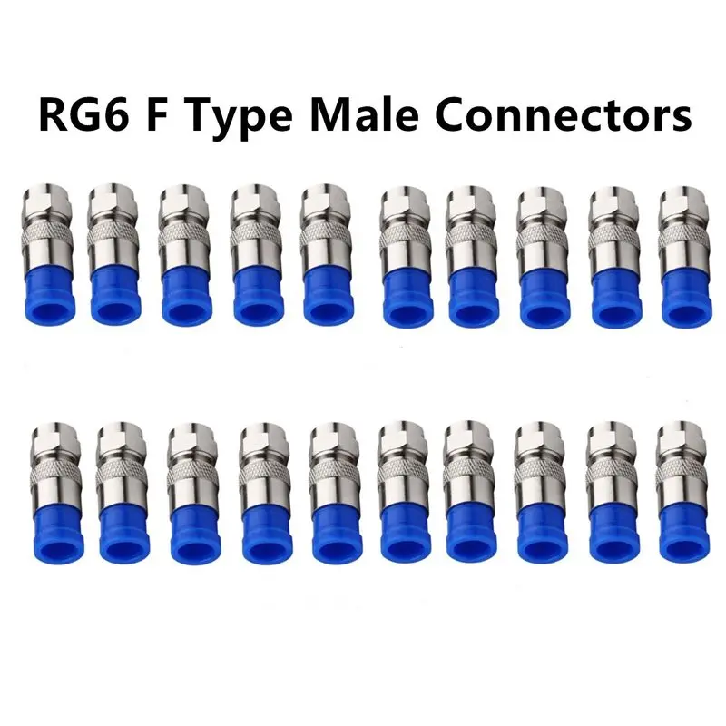 Топ! Rg6 F Тип соединителя коаксиальный Компрессионный фитинг 20 шт
