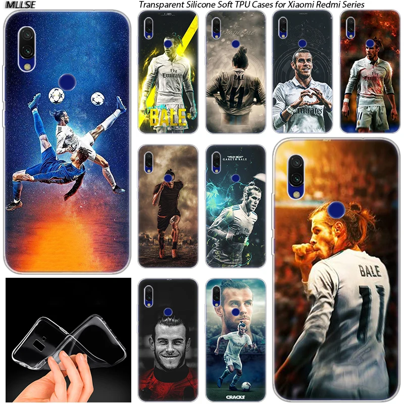 

Hot Football player Gareth Bale Soft Silicone Case for Xiaomi Redmi 7 GO S2 4X 4A 5 5A 5Plus 6 6A 6Pro Note 4 4X 5 6 7 Pro Cover