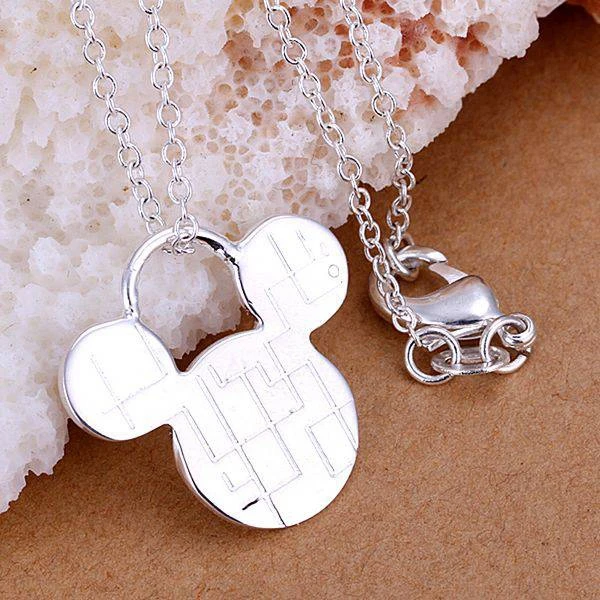 

925 Sterling Silver Jewelry Pendant Fine Fashion Cute Mickey Tag Necklace Pendants Top Quality CP159