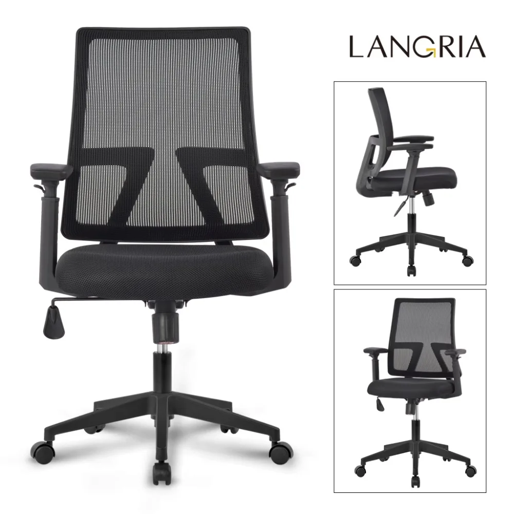 Langria Mid Back Swivel Mesh Task Office Chair With 3 Way Adjule Langria Mid Back Swivel Mesh Task Office Chair With 3 Way Adjule Armrests And Synchro Tilt Computer Dest Seat In Chairs From Furniture On