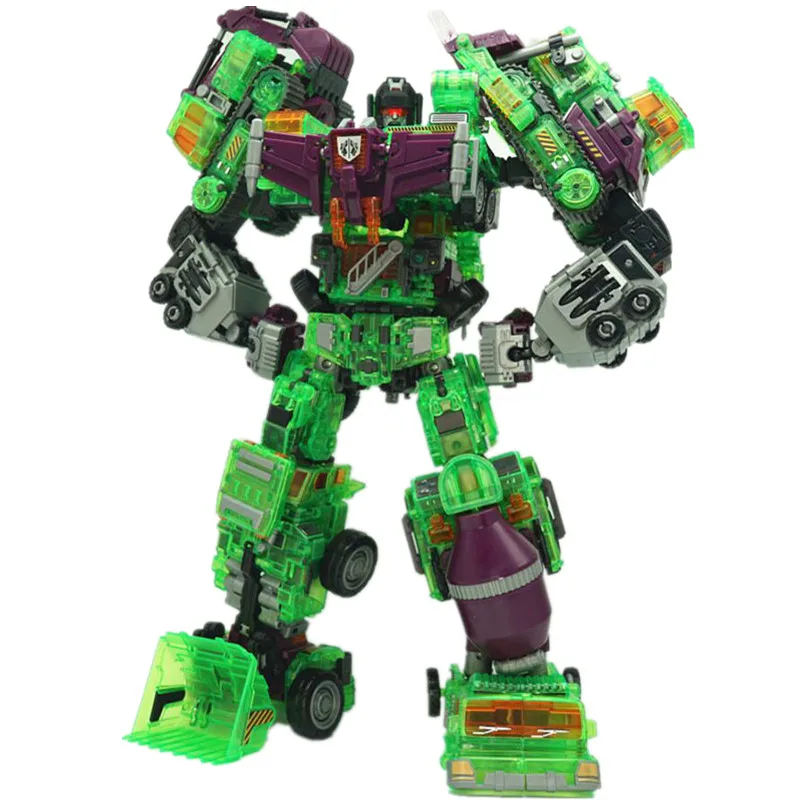 

WEI JIANG 6 IN 1 NBK Devastator Toys kid Cool Transparent Transformation Robot KO GT Hook Crane Action Figure Adult Model Toy