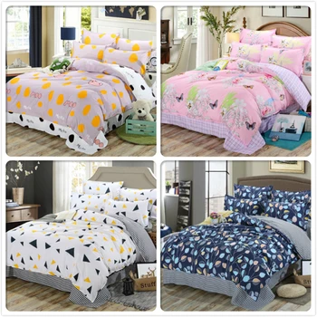 

4/5/6/7 feet Bed Linen 3/4 pcs Bedding Set Cotton Kids Bedlinens Single Twin Queen King Full Size Duvet Cover 1.5m 1.8m 2m 2.2m