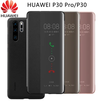 

Huawei P30 Pro Case Official 100% Original Smart View Leather Flip Cover Huawei P30 P 30 Pro 30Pro Protective Case