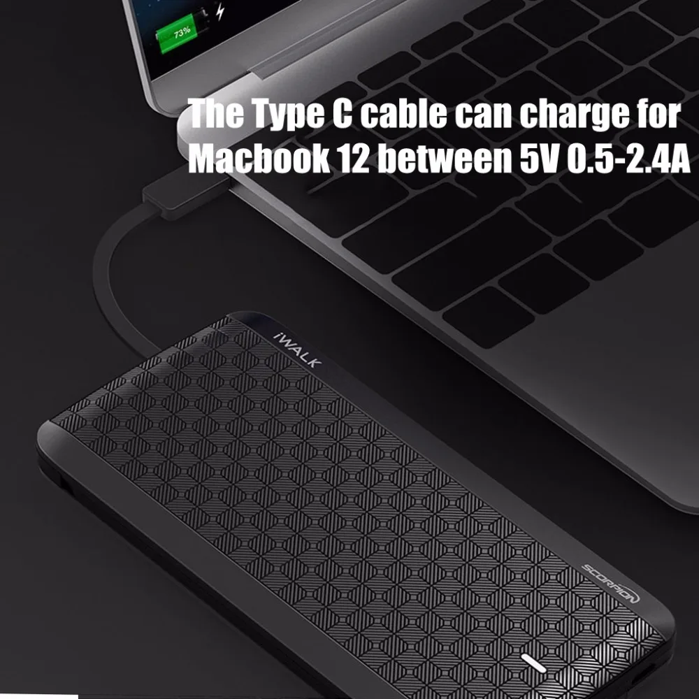 Najtaniej IWalk 12000mah QC3.0 Power bank szybkie ładowanie 3.0 z kablem typu C 8 Pin dla iPhone 8 XS Huawei Samsung S9 Xiaomi Mi8 Oneplus