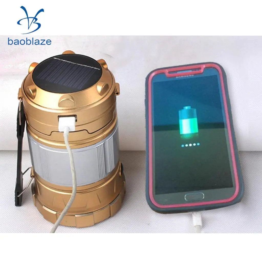 Portable Solar USB Charging Rechargeable Outdoor Camping Tent Lights 