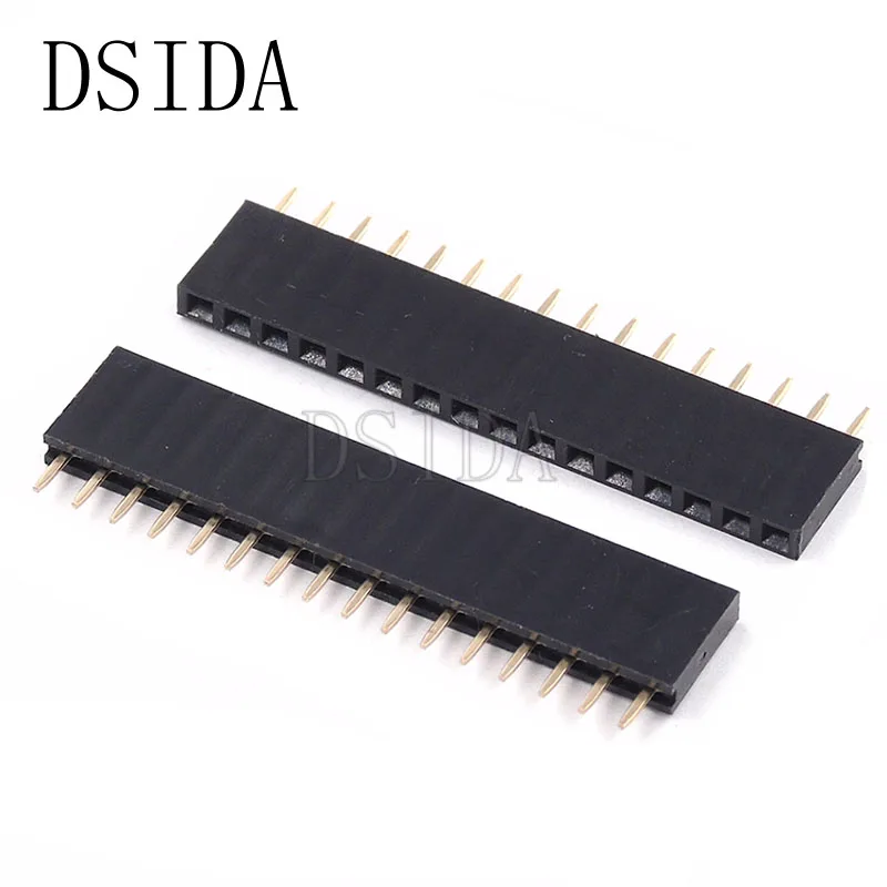 

10PCS Female Pin Header Strip 16 Pin Pitch 2.54 mm Single Row Female Pin Header 1x16 1*16 PCB Connector