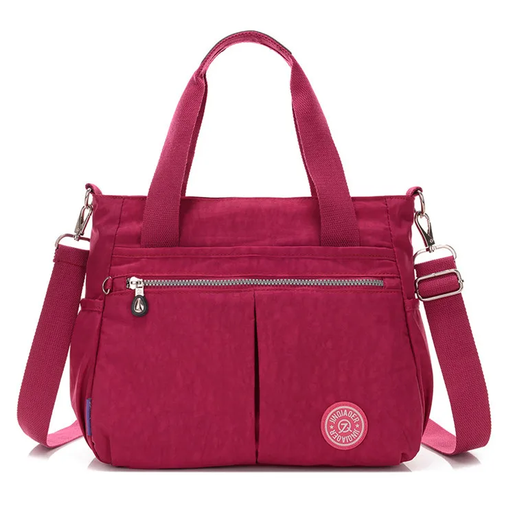 Повседневные водонепроницаемые нейлоновые сумки через плечо для женщин, женская сумка-мессенджер на плечо, большая Вместительная дорожная сумка-тоут, женская сумка W686 - Цвет: grape purple