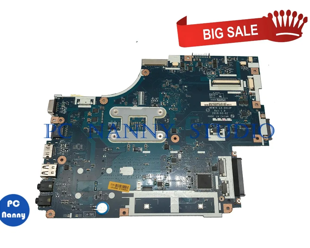 Popular  PCNANNY MBBL002001 For ACER 5552 laptop motherboard PWWBE LA-5912P DDR3 with cpu tested