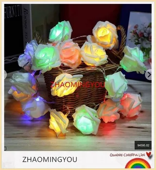 

Battery operated Novelty Rose Flower Fairy String Lights 20LEDs 2M Fashion Holiday Lighting Wedding Party Christmas Decoration