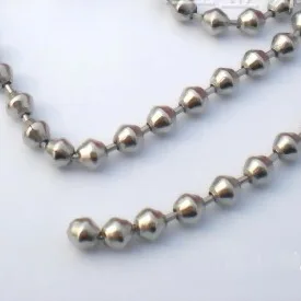 

Stainless Steel Cut-shaped Bead Chain, 2.4mm Width 10~100m Length Long Beads Chain