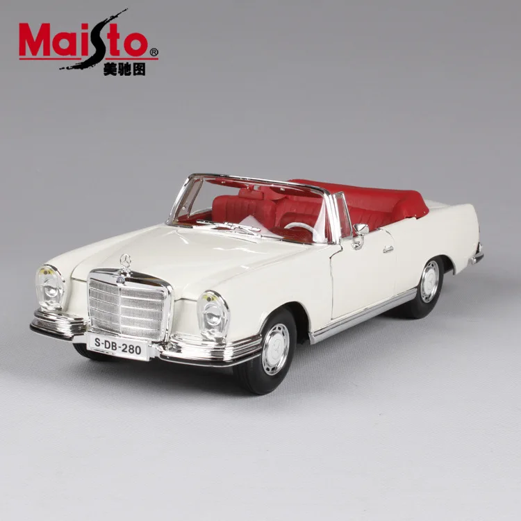 

1:18 Maisto Die-cast Alloy Large Car Models Collectable Home Decor Craft Children Vehicle Toys for Benz 1967 280SE
